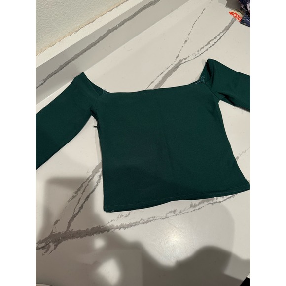 Abercrombie & Fitch Long-Sleeve Cinched Front Off-the-Shoulder Crop Size XS - Picture 2 of 6